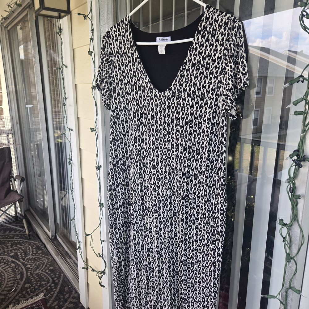 Elegant Black and White Maxi Dress